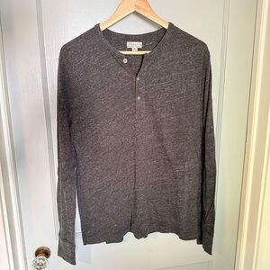 JCrew Knit Goods Long Sleeve Henley - Heather charcoal